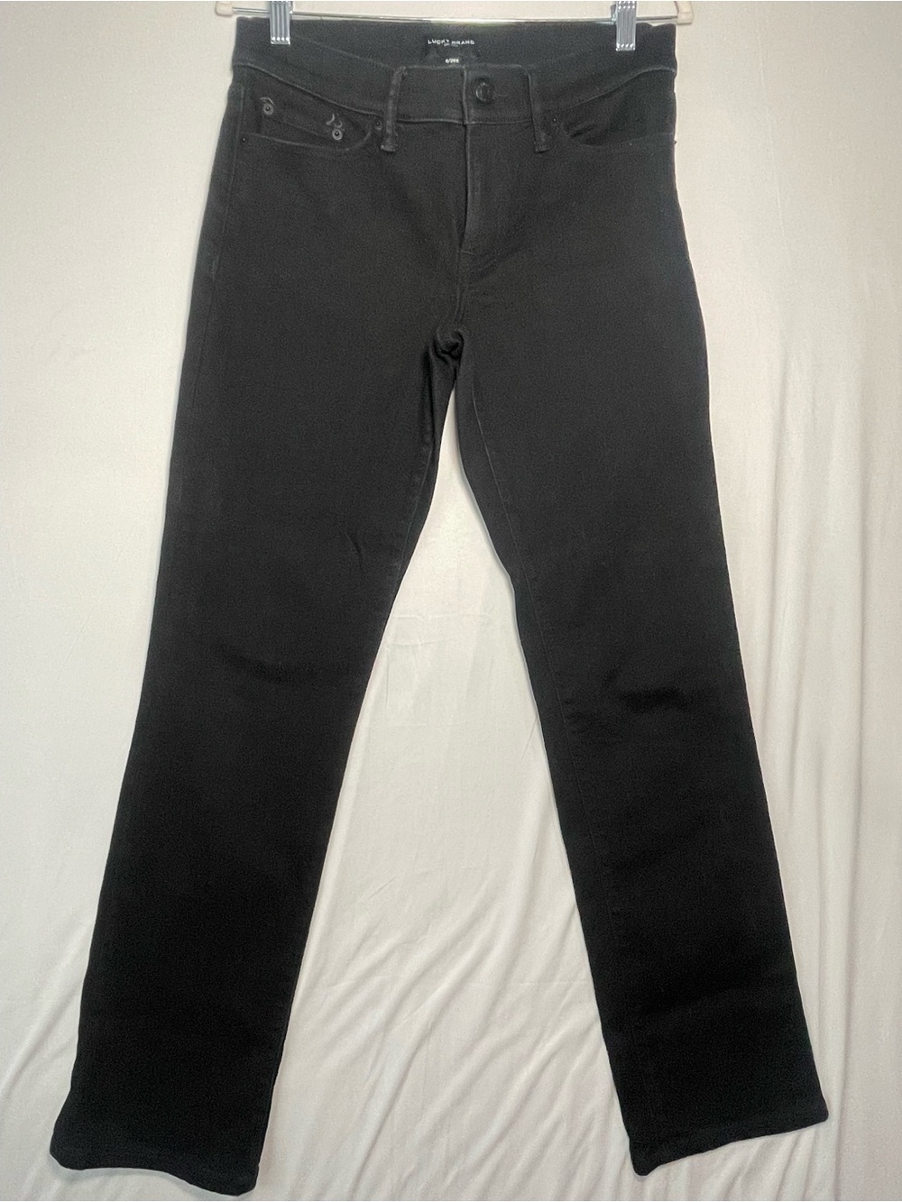 Lucky Brand Sweet Straight Jeans Womens 8/29R Black Mid Rise Stretch Denim 29x30